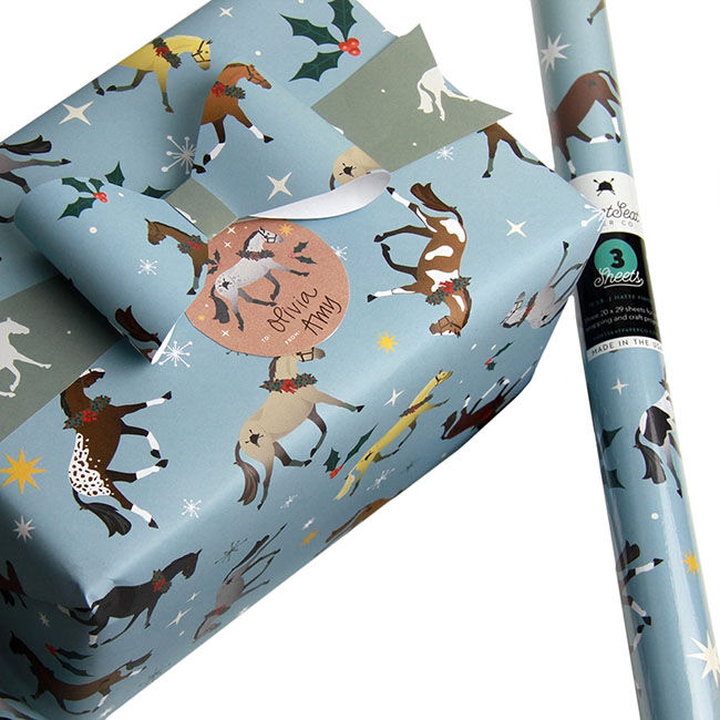 Hunt Seat Paper Co. Gift Wrap - Christmas Horse image number null