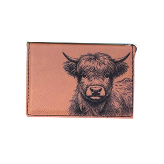 The Krafty Equestrian Engraved Keychain Wallet - Highland Cow image number null