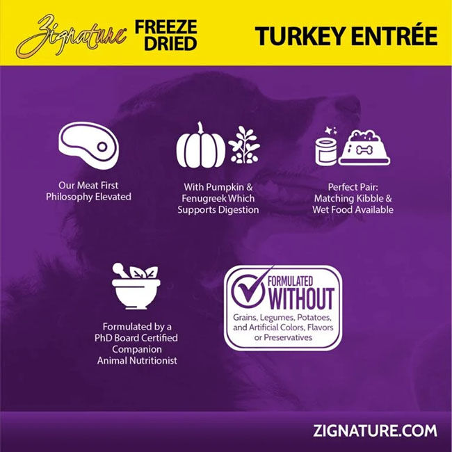 Zignature Freeze-Dried Dog Food - Turkey Entree image number null