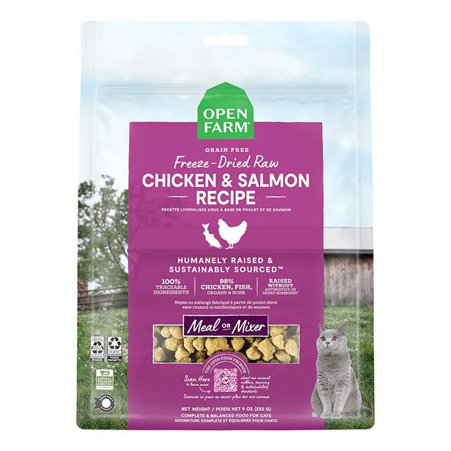 Open Farm Freeze-Dried Raw Cat Food - Chicken & Salmon Recipe image number null