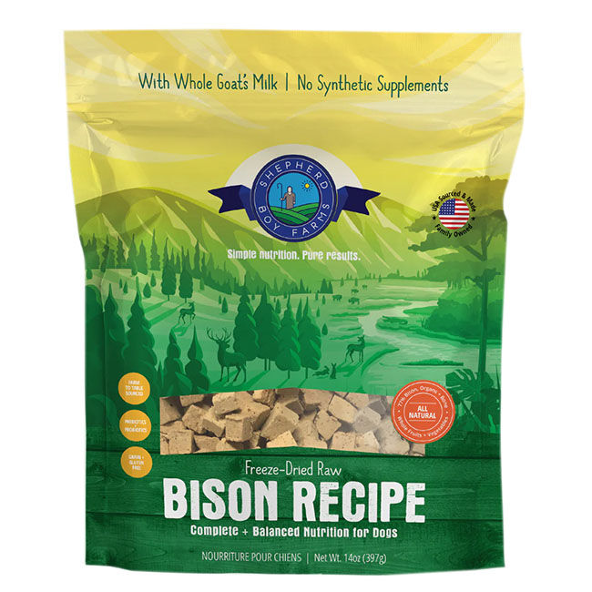 Shepherd Boy Farms Freeze-Dried Raw Dog Food - Bison Recipe - 14 oz image number null