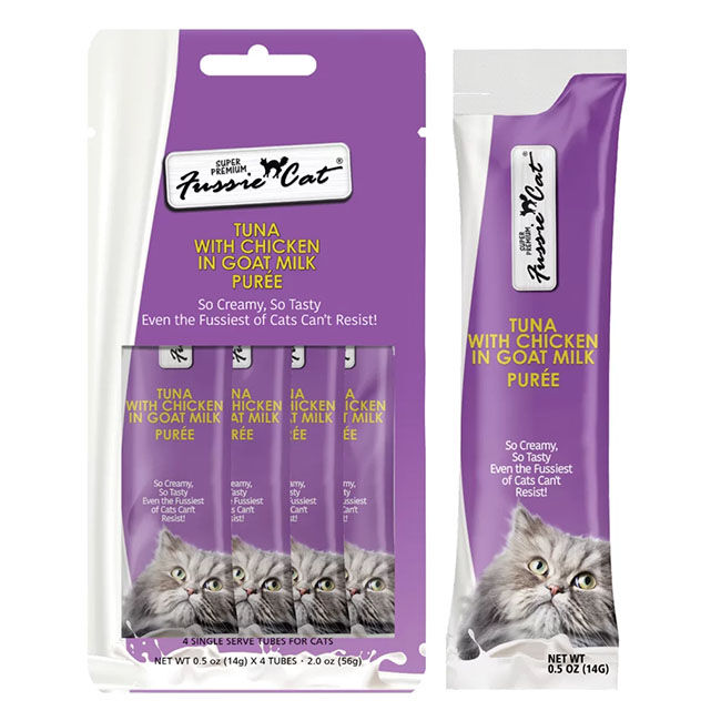 Fussie Cat Puree Tuna with Chicken in Goat Milk - 4-Pack image number null