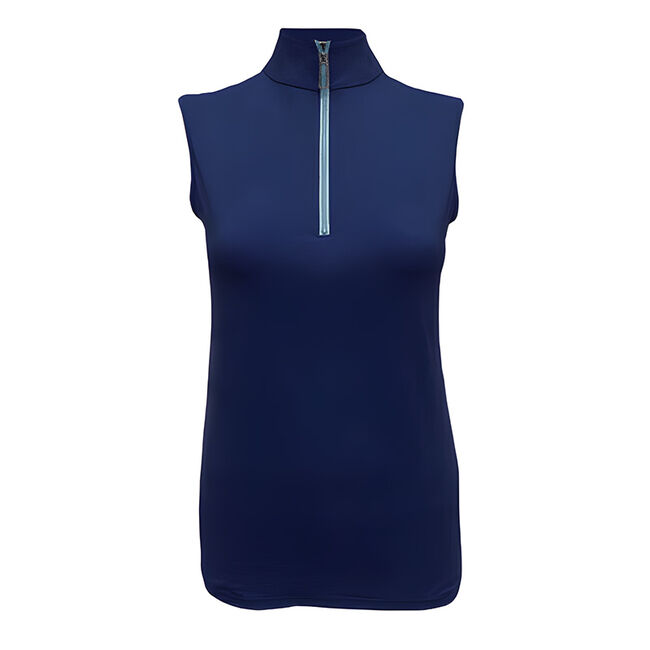 Tailored Sportsman Women's Sleeveless IceFil Zip Top Shirt - Navy/Baby Boy/Silver image number null
