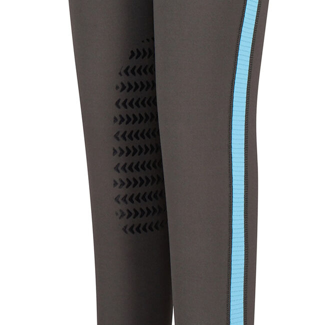 TuffRider Kids' Ventilated Schooling Tight - Charcoal/Neon Blue image number null