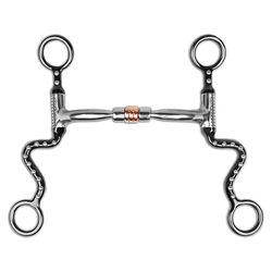 Myler Black Steel Seven Shank with Comfort Snaffle with Copper Roller MB 03