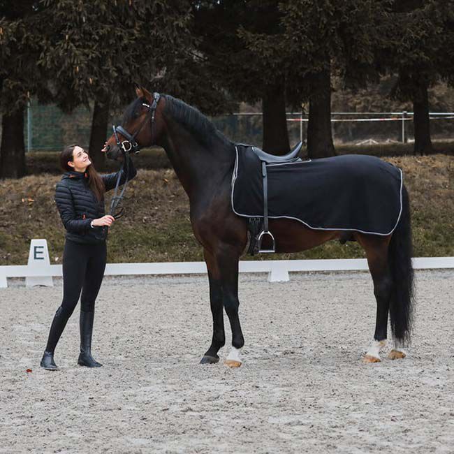 Horze Kiel Fleece Riding Rug - Black image number null