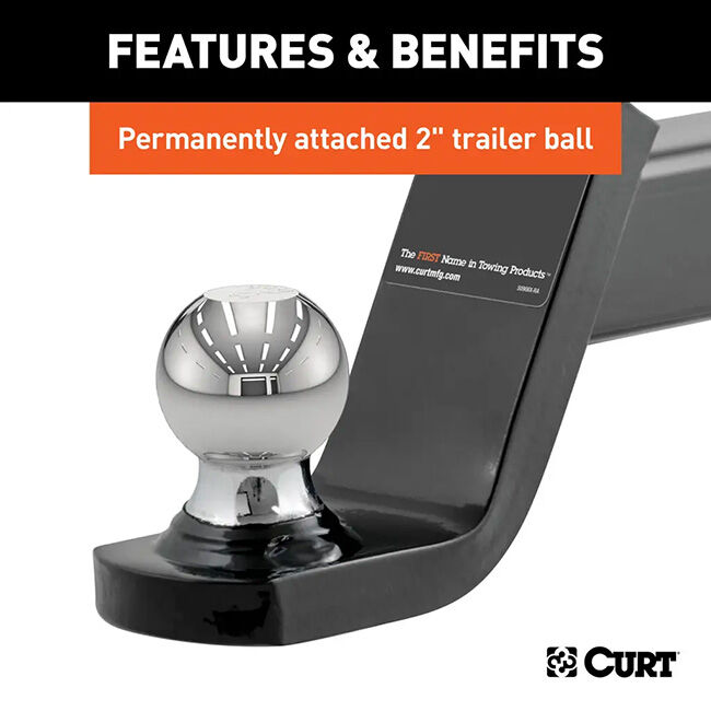 CURT Towing Starter Kit with 2" Ball - 2" Shank, 7,500 lbs, 4" Drop image number null