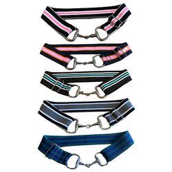 Anademi Stretch Belt with Silver-Tone Bit Buckle - Stripes