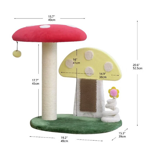 PetPals Double Mushroom Cat Perch & Scratcher image number null