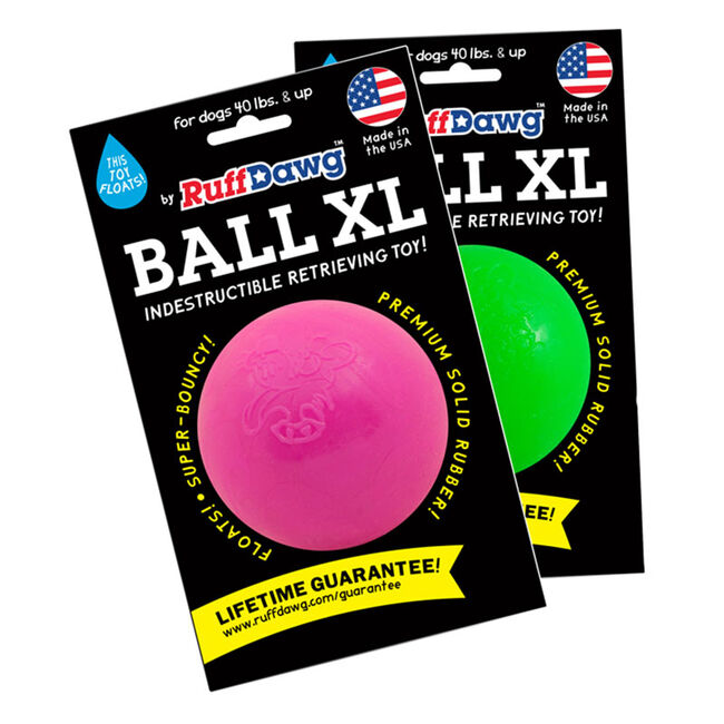 Ruff Dawg Ball - Rubber Retrieving Dog Toy - Assorted Colors image number null