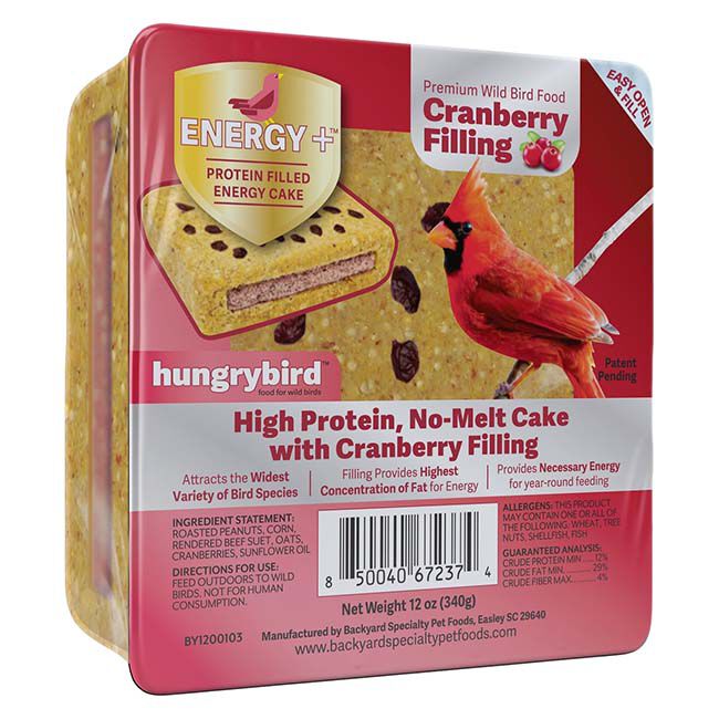 Hungrybird Energy Plus Protein Filled Energy Cake - Suet with Cranberry Filling - 12 oz image number null