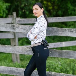 KL Select Women's Gabrielle Full Seat Breech - Black/Patent