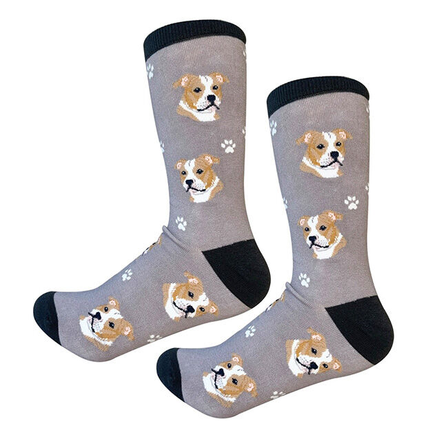 E&S Pets Unisex Novelty Crew Socks - Pit Bull image number null