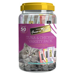 Fussie Cat Puree Treat 5-Flavor Variety Pack - Tuna & Chicken - 50 Count
