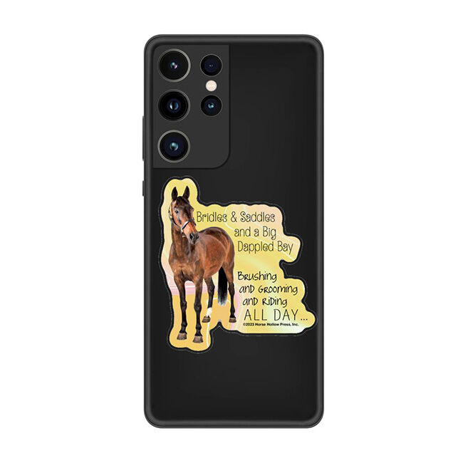 Horse Hollow Press Die-Cut Sticker - Bridles and Saddles and a Big Dappled Bay image number null
