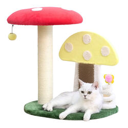 PetPals Double Mushroom Cat Perch & Scratcher