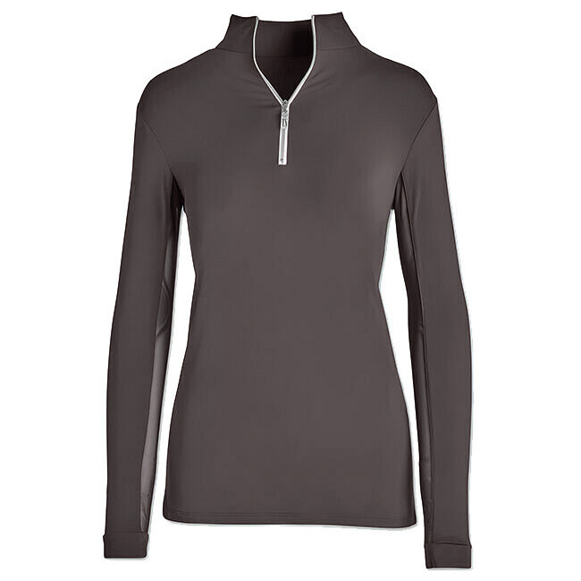 あ*様 TIGHT FIT LAYERED LONG SLEEVES チャコール Tailored Sportsman Women's Long Sleeve IceFil Zip Top Shirt - Ash