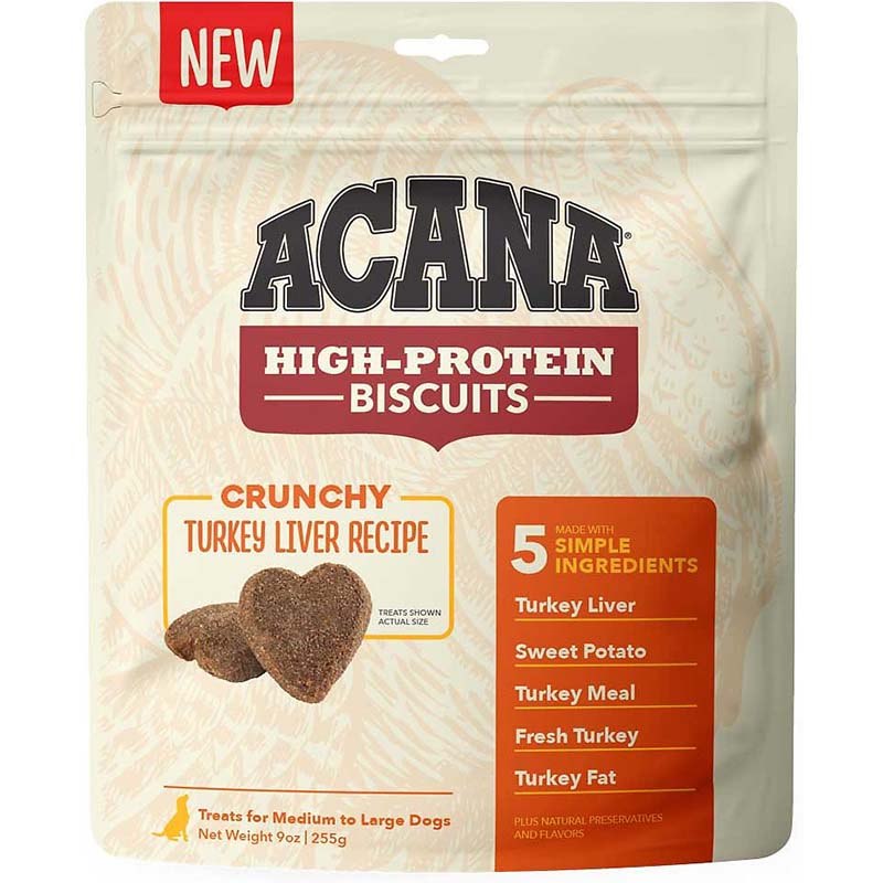 ACANA HighProtein GrainFree Dog Treat Biscuits Turkey Liver The