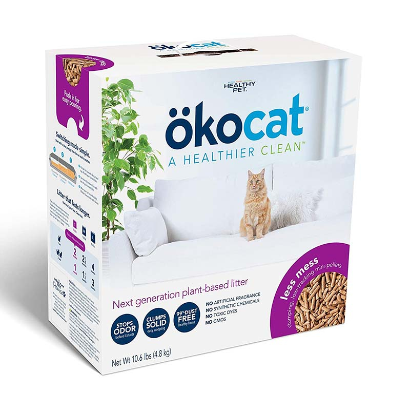 Okocat Less Mess Clumping LowTracking, MiniPellets Wood Cat Litter