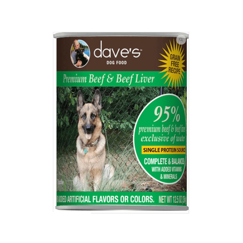 Dave's Pet Food 95 Premium Meats GrainFree Beef Recipe Canned Dog
