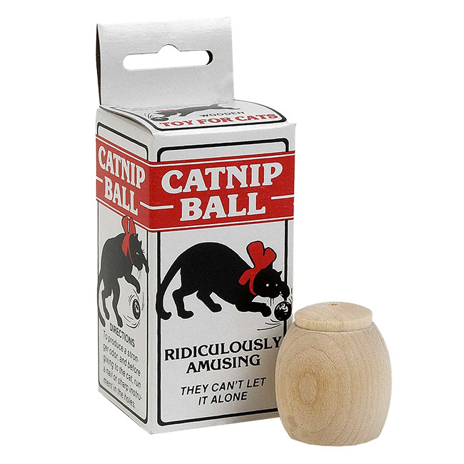 Dr. Daniels Original 1903 Wooden Catnip Ball with Catnip Pouch