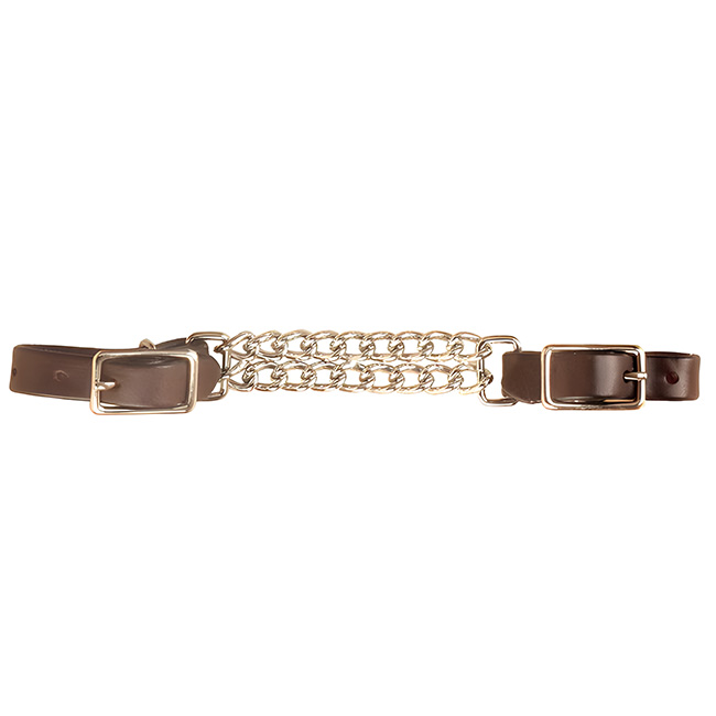 Tory Leather Double Chain Curb Strap - Dark Oil | The Cheshire Horse