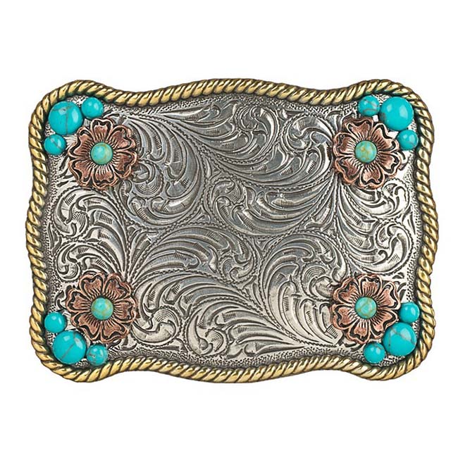 Nocona Belt Co. Stone Cross Buckle Turquoise Nocona Youth Girl main image 3