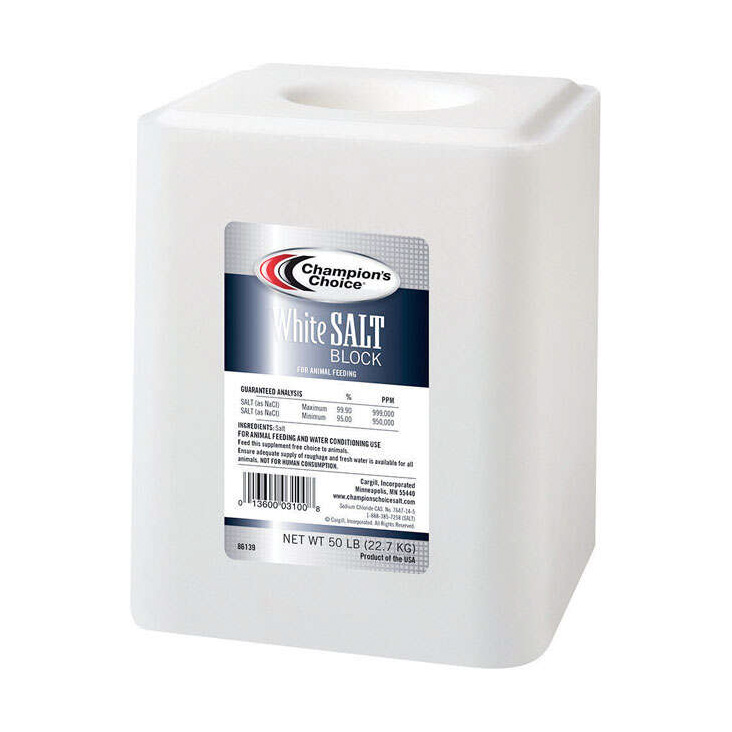 Champion's Choice White Salt Block 50 lb The Cheshire Horse