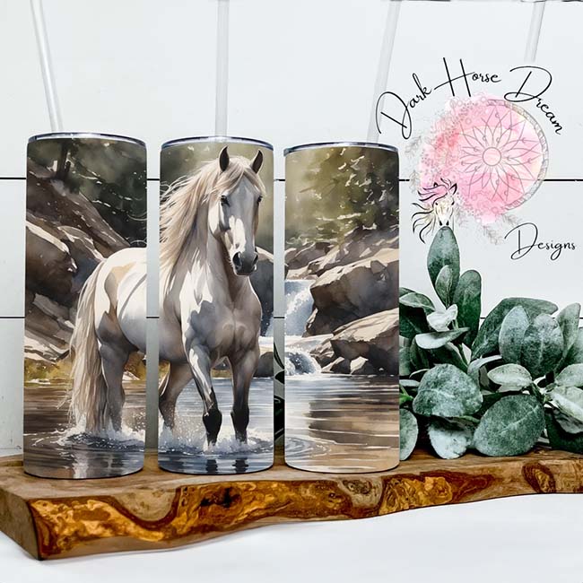Dark Horse Dream Designs Tumbler - River Crossing | The Cheshire Horse