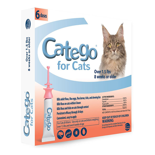 Catego Flea Tick Control for Cats Over 1.5lbs 6 Pack