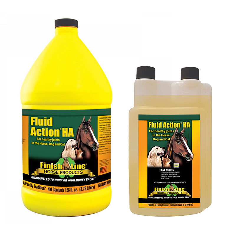 Finish Line Fluid Action HA Liquid Joint Supplement for Horses, Dogs