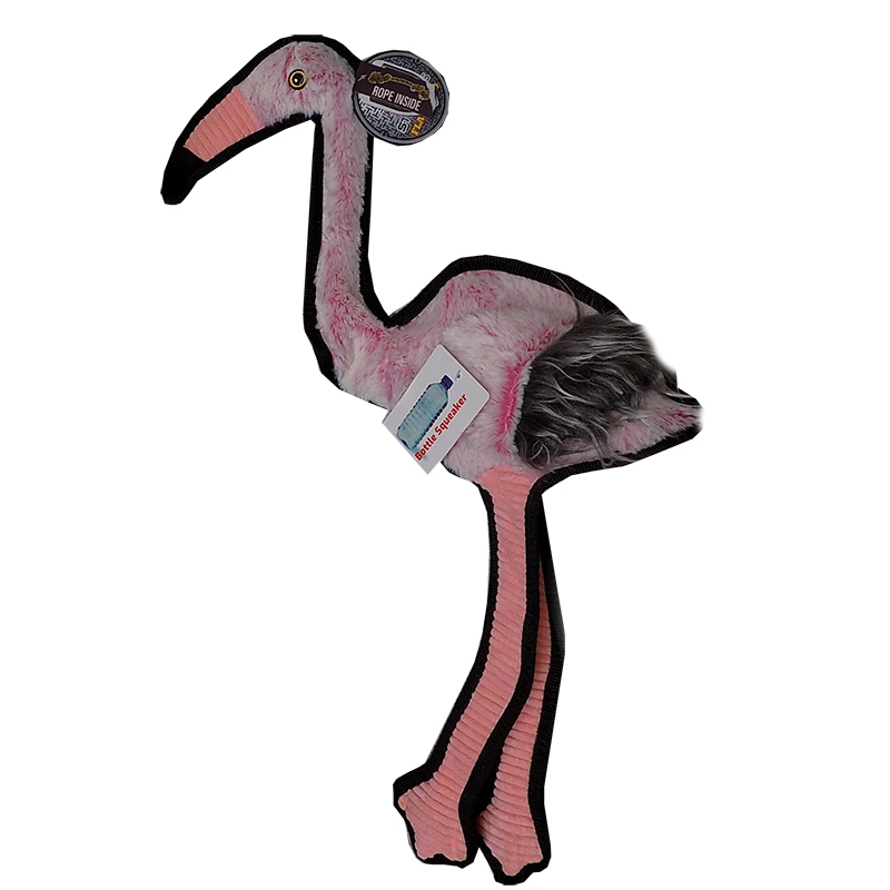 dog in flamingo float