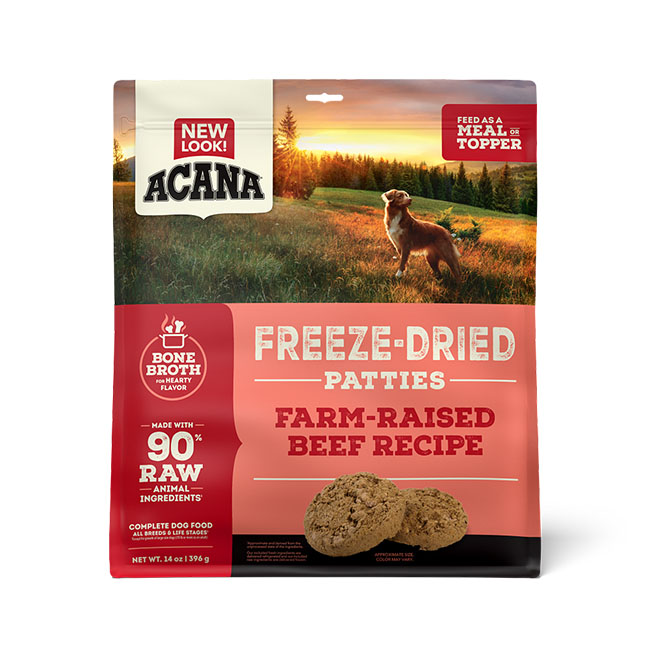 ACANA Freeze Dried Raw Dog Food Patties Ranch Raised Beef Recipe 14 oz The Cheshire Horse