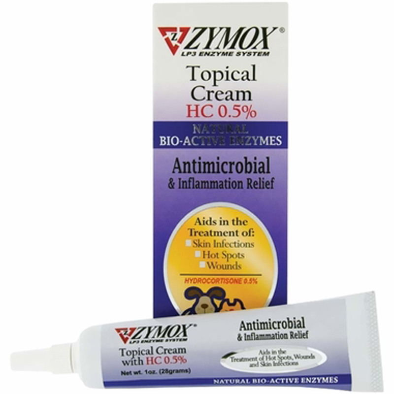 Zymox Topical Cream for Hot Spots & Skin Infections HC 0.5 The