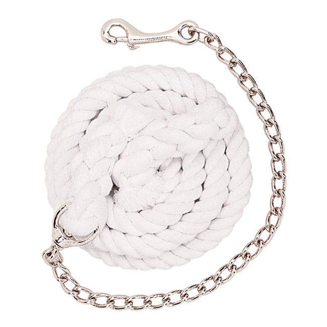 Chain Lead Rope Weaver Equine Cotton Lead Rope with Nickel-Plated Chain & 225 Snap ...