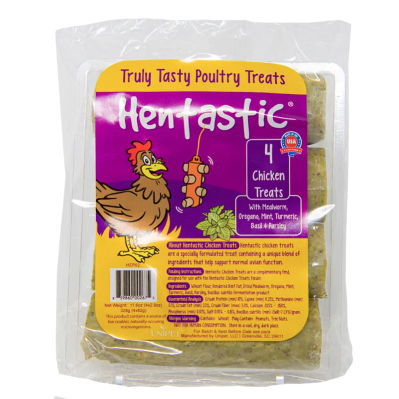 Hentastic Chicken Treats With Mealworm And Sunflower Hearts, 2.9 Oz., 4