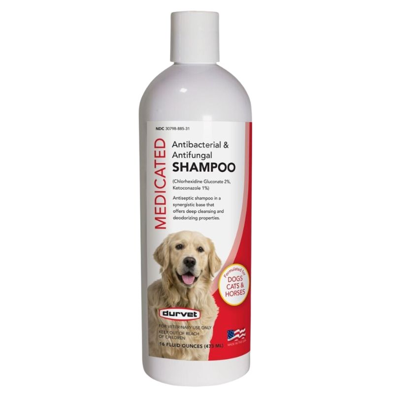 Durvet Medicated Antibacterial and Antifungal Shampoo 16 oz The